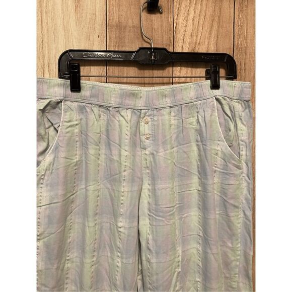 Victorias Secret Large pajama lounge pants pastel colors purple green - Picture 2 of 5